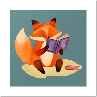 Fox Reading a Book Posters and Art